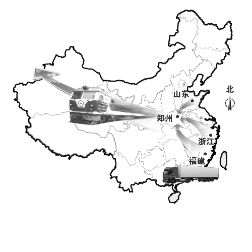 　未來將有更多沿海城市的貨物集中到鄭州，然后搭乘鄭歐班列出口歐洲。扈森 制圖