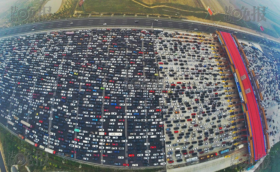 車流航拍。