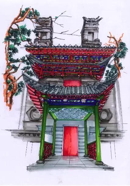 明艷的紅、生機(jī)的綠、深沉的藍(lán)、古樸的灰，足見博雅樓的獨(dú)特韻味。