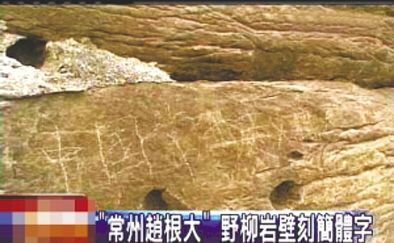“常州趙根大” 2009年3月27日，臺灣北海岸野柳地質(zhì)公園巖壁上被刻下“中國常州趙根大”字樣。臺灣媒體將此事報道后，趙根大公開道歉。
