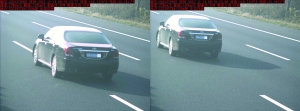 由于車速過快，高清探頭抓拍下的畫面，有一點點模糊 監(jiān)控截圖