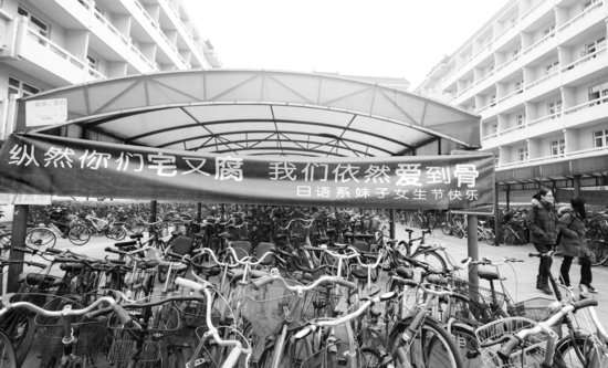 高校女生節(jié)男生送?！胺?清華北大出奇招(圖)