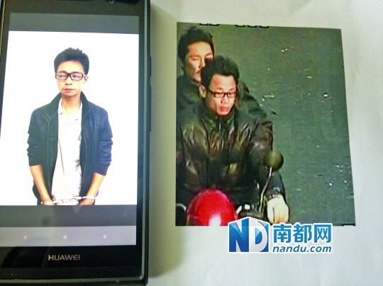叉車司機(jī)肖東。飛車搶奪嫌疑人(戴眼鏡者)。