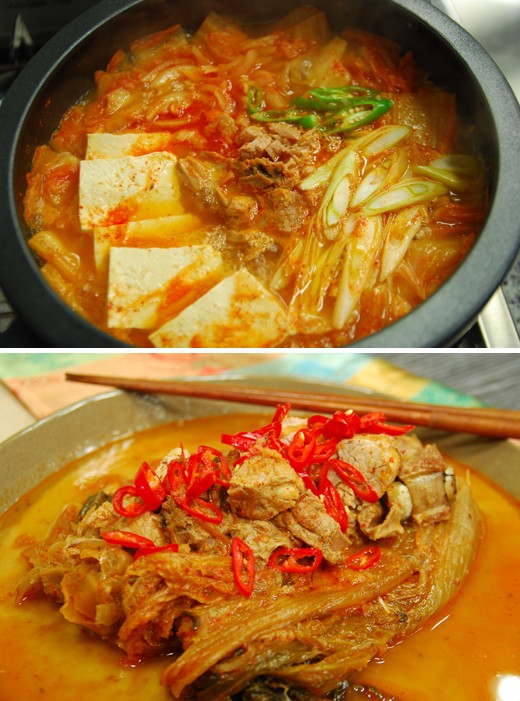 　　上圖為金槍魚泡菜湯,下圖為泡菜雜燴湯。