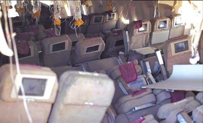7日，美國舊金山，失事客機內(nèi)景曝光。圖/CFP