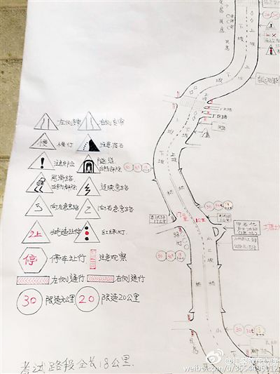 大叔手繪7米長卷，為考“科目三”真是拼了