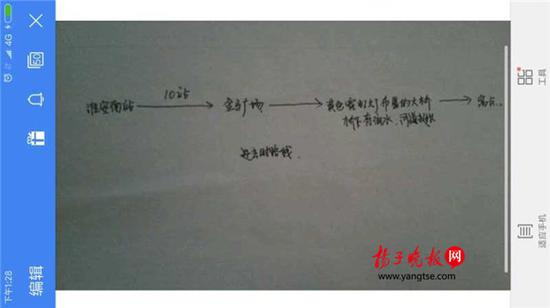 警方根據(jù)這兩張手繪地圖，動用300余人次警力終于將林芳找到。（圖由淮安警方提供）
