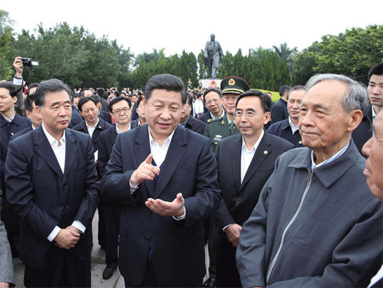 2012 年12 月，習(xí)近平任中共中央總書記后首次離京，即到改革前沿的廣東考察