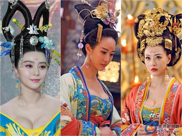 范冰冰、張鈞甯、周海媚，在《武媚娘》中爆乳演出