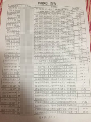南昌中級人民法院一法官證實(shí)，他從南昌市房管局調(diào)出徐林保及其家人名下的部分房產(chǎn)信息表。
