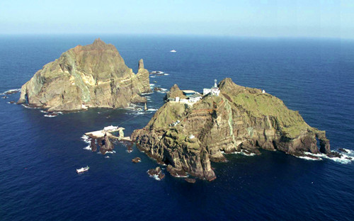 資料圖：日韓爭(zhēng)議島嶼，韓國(guó)稱“獨(dú)島”，日本稱“竹島”。